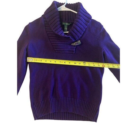 Lauren Ralph Lauren Green Label Purple Sweater With Toggle Sz Small 100% Cotton - Picture 4 of 7